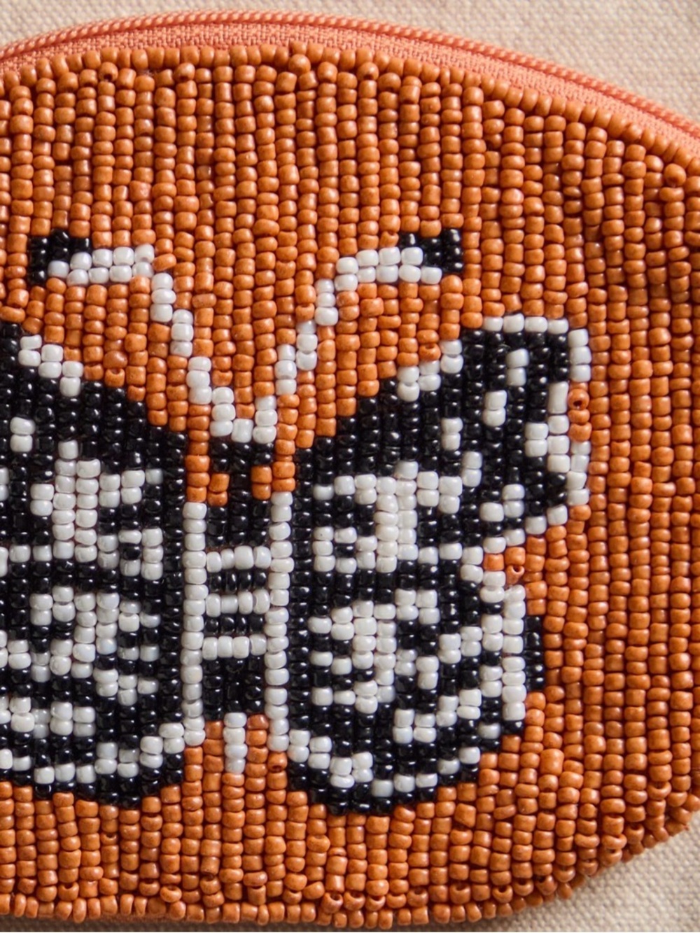 FP Mariposa Glass Beaded Butterfly Wallet in Orange and Black “Desert Topaz” - Picture 2 of 6